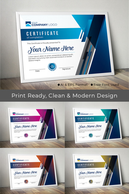 Kit Graphique #74061 Certificate Template Divers Modles Web - Logo template Preview