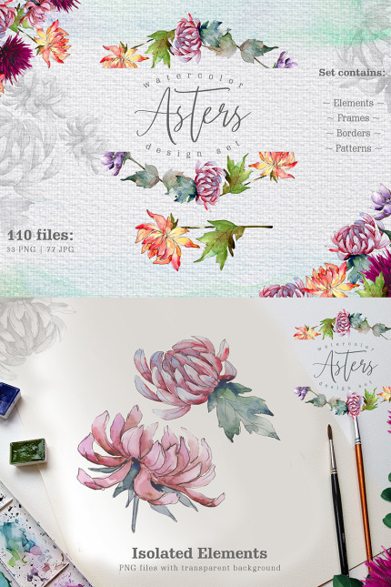 Kit Graphique #74071 Watercolor Fleur Divers Modles Web - Logo template Preview