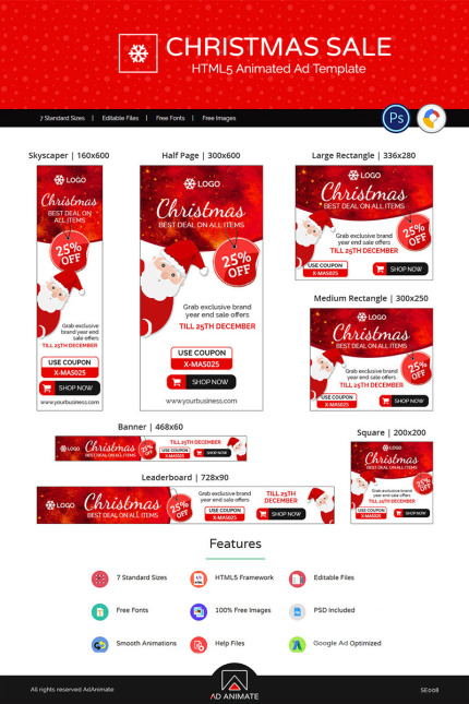 Kit Graphique #74128 Christmas X-mas Divers Modles Web - Logo template Preview
