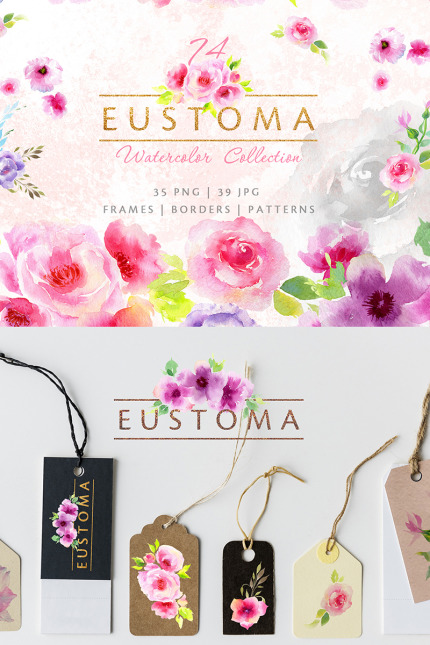 Kit Graphique #74882 Eustoma Pourpre Divers Modles Web - Logo template Preview