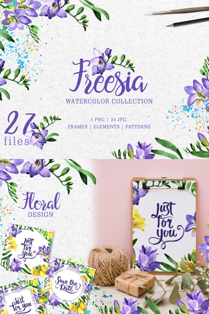 Kit Graphique #76269 Purple Freesia Divers Modles Web - Logo template Preview