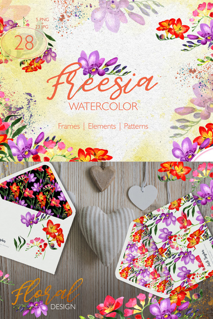 Kit Graphique #76311 Freesia Watercolor Divers Modles Web - Logo template Preview