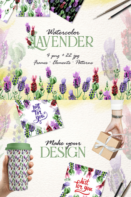 Kit Graphique #76354 Lavender Watercolor Divers Modles Web - Logo template Preview