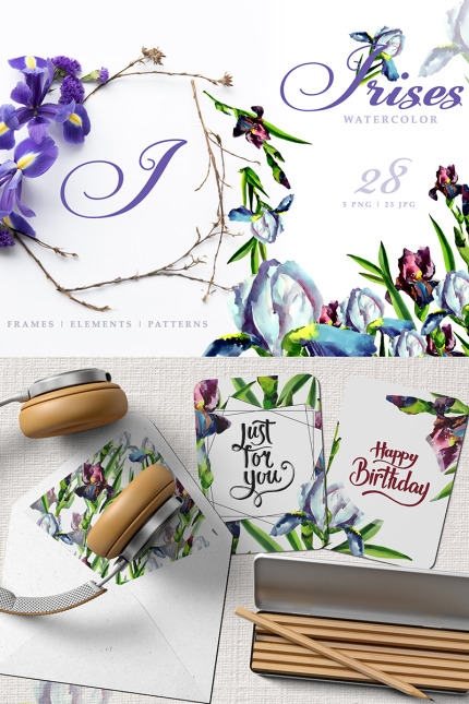 Kit Graphique #76367 Irises Bleu Divers Modles Web - Logo template Preview