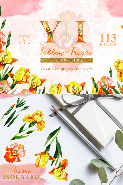 Kit Graphique #76426 Yellow Irises Divers Modles Web - Logo template Preview