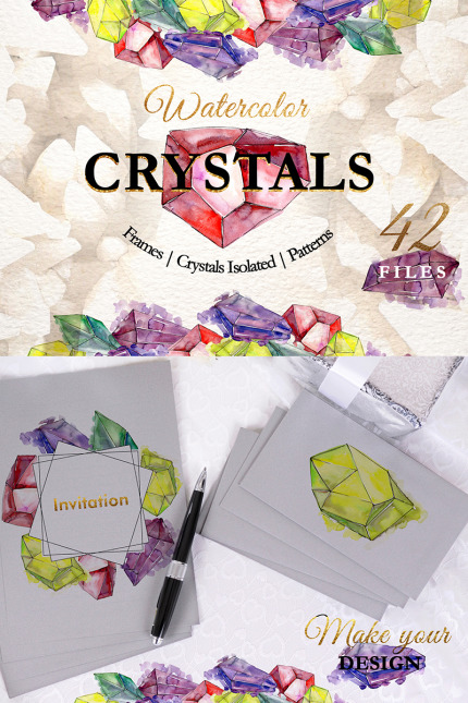 Kit Graphique #76434 Crystals Watercolor Divers Modles Web - Logo template Preview