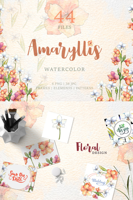 Kit Graphique #76530 Amaryllis Fleurs Divers Modles Web - Logo template Preview