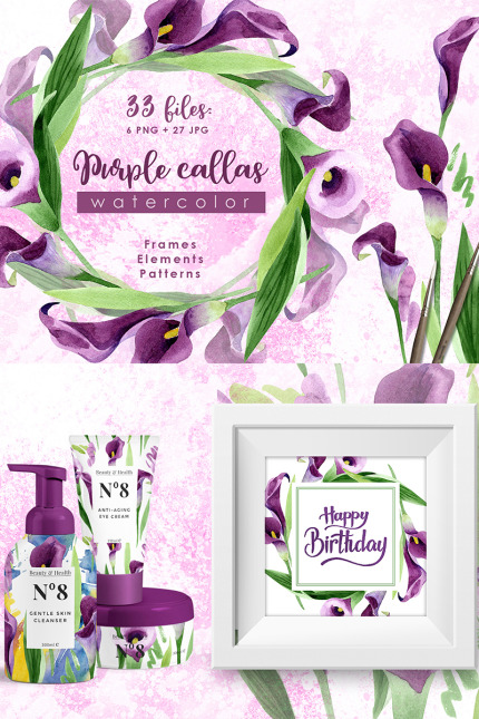 Kit Graphique #76562 Purple Callas Divers Modles Web - Logo template Preview