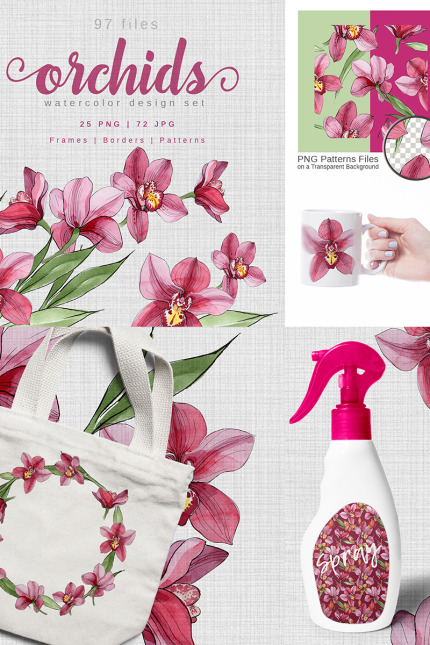 Kit Graphique #76566 Pink Orchides Divers Modles Web - Logo template Preview