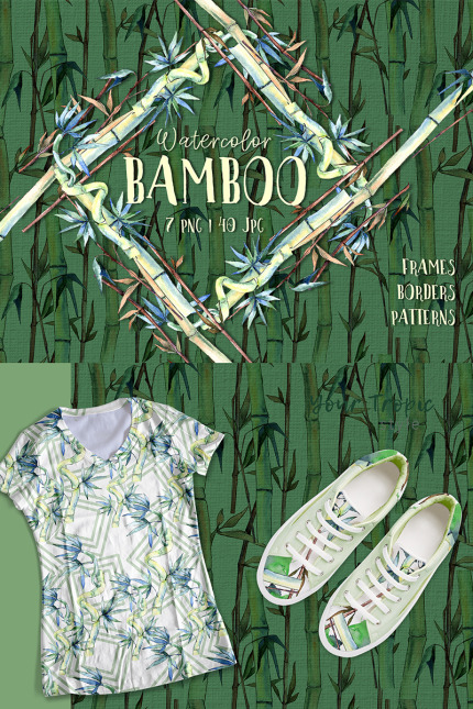 Kit Graphique #76569 Bamboo Watercolor Divers Modles Web - Logo template Preview