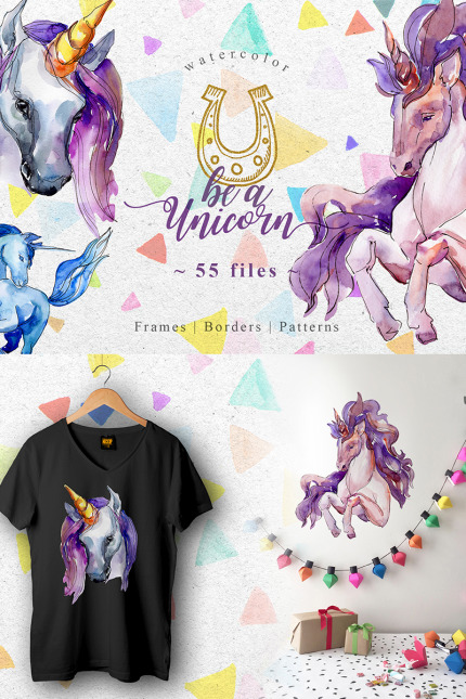 Kit Graphique #76595 Unicorn Violet Divers Modles Web - Logo template Preview