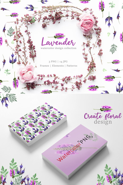 Kit Graphique #76631 Lavender Watercolor Divers Modles Web - Logo template Preview