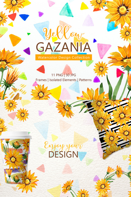 Kit Graphique #76651 Yellow Gazania Divers Modles Web - Logo template Preview