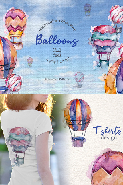Kit Graphique #76666 Balloons Watercolor Divers Modles Web - Logo template Preview