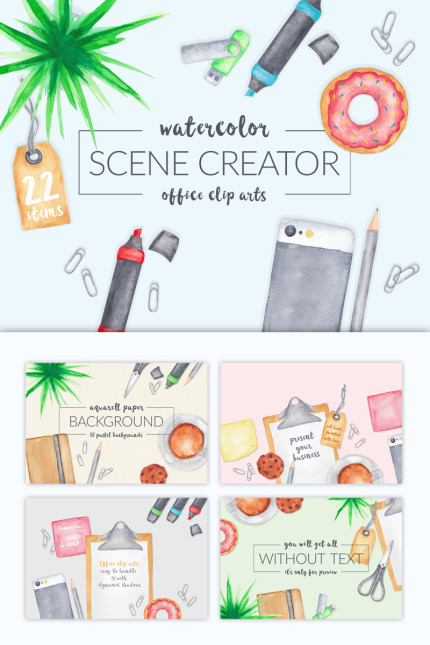 Kit Graphique #76668 Watercolor Watercolour Divers Modles Web - Logo template Preview