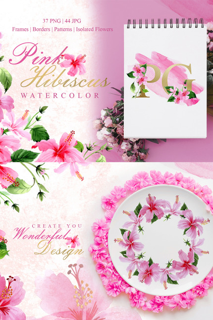 Kit Graphique #76701 Pink Hibiscus Divers Modles Web - Logo template Preview