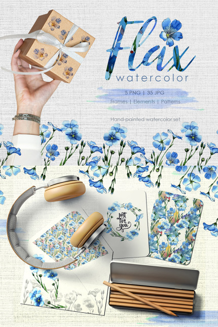 Kit Graphique #76710 Flax Bleu Divers Modles Web - Logo template Preview