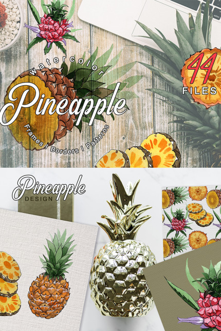 Kit Graphique #76717 Pineapple Watercolor Divers Modles Web - Logo template Preview