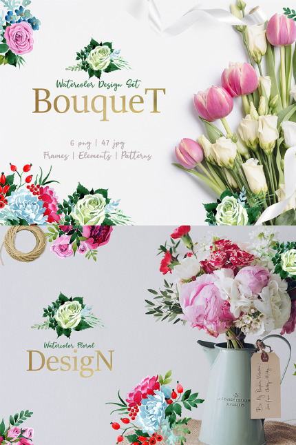 Kit Graphique #76723 Bouquet Rose Divers Modles Web - Logo template Preview