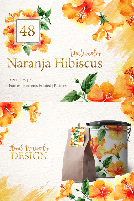 Kit Graphique #76725 Naranja Hibiscus Divers Modles Web - Logo template Preview