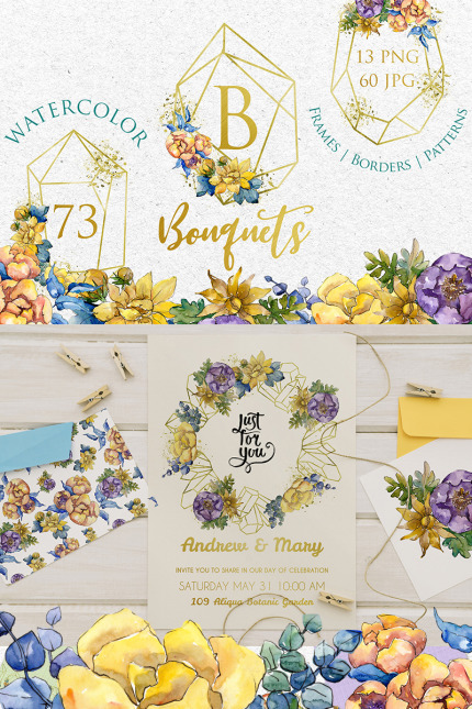 Kit Graphique #76793 Bouquets Jaune Divers Modles Web - Logo template Preview