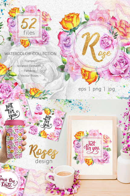 Kit Graphique #77376 Pink Roses Divers Modles Web - Logo template Preview