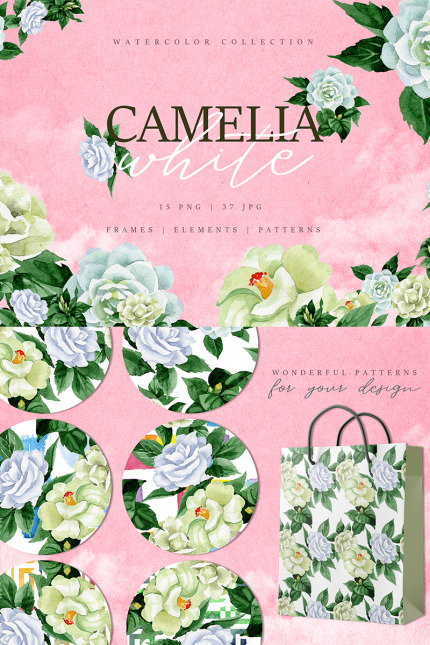 Kit Graphique #77393 Camelia Blanc Divers Modles Web - Logo template Preview