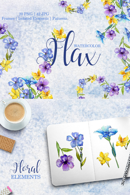 Kit Graphique #77698 Flax Bleu Divers Modles Web - Logo template Preview