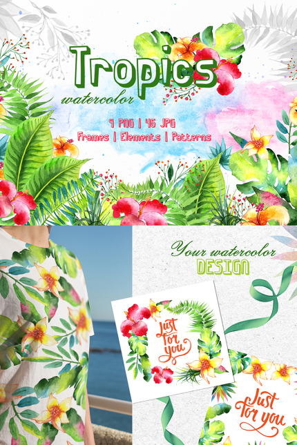 Kit Graphique #78041 Tropics Watercolor Divers Modles Web - Logo template Preview