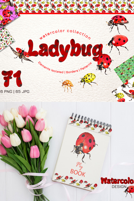 Kit Graphique #78207 Ladybug Watercolor Divers Modles Web - Logo template Preview