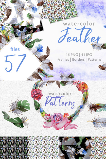 Kit Graphique #78209 Feather Watercolor Divers Modles Web - Logo template Preview