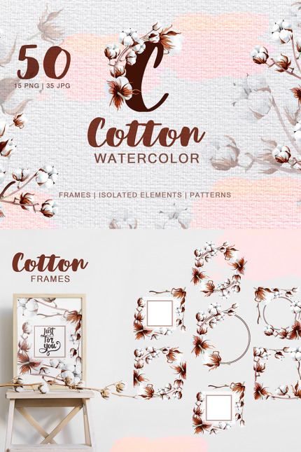 Kit Graphique #78235 Cotton Watercolor Divers Modles Web - Logo template Preview