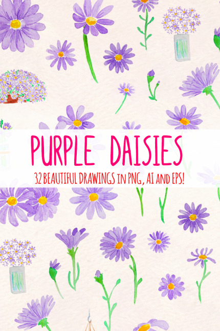 Kit Graphique #79511 Purple Daisies Divers Modles Web - Logo template Preview