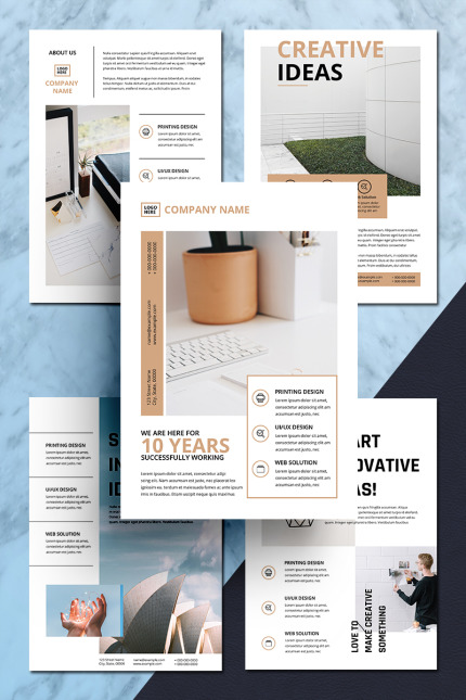 Kit Graphique #79706 A5 Prospectus Divers Modles Web - Logo template Preview