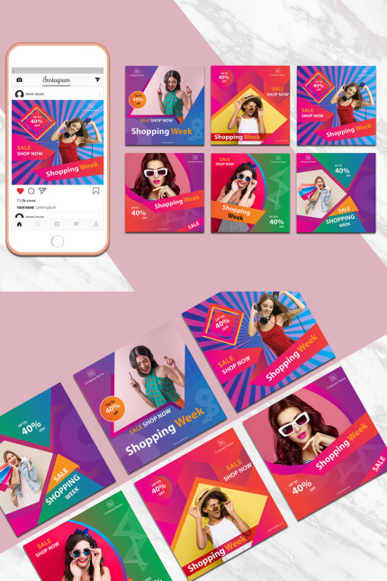 Kit Graphique #80132 Instagram Social Divers Modles Web - Logo template Preview