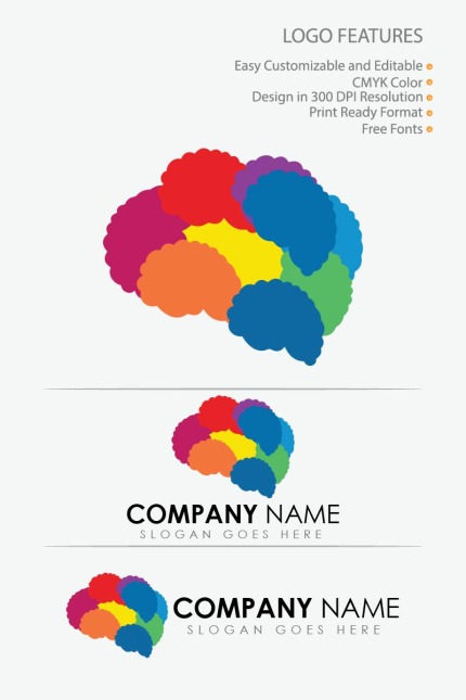 Kit Graphique #80648 Brain Logo Divers Modles Web - Logo template Preview