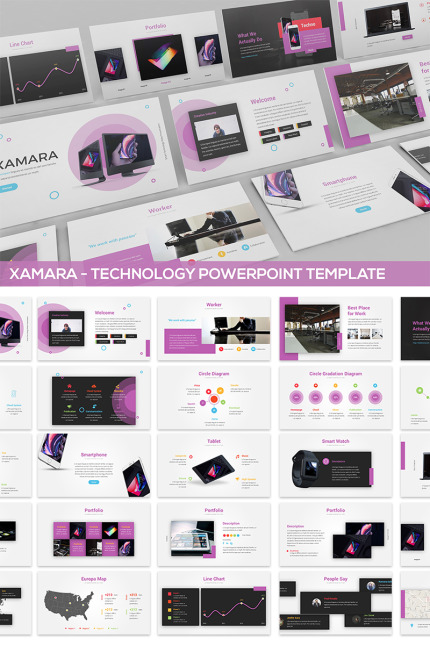 Kit Graphique #81848 Technologie Pourpre Divers Modles Web - Logo template Preview