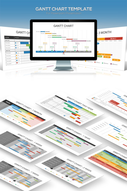 Kit Graphique #81865 Gantt Chart Divers Modles Web - Logo template Preview