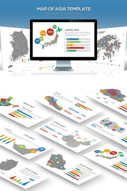 Kit Graphique #81876 Asia Map Divers Modles Web - Logo template Preview