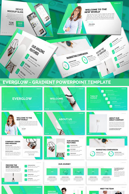 Kit Graphique #82139 Gradient Vert Divers Modles Web - Logo template Preview