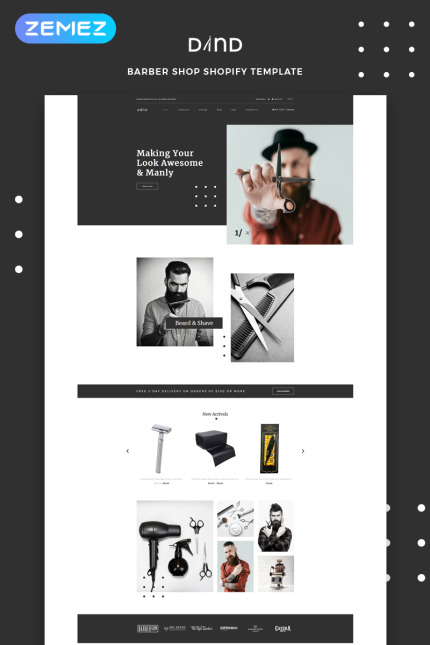 Kit Graphique #82751 Accessories Barber Divers Modles Web - Logo template Preview