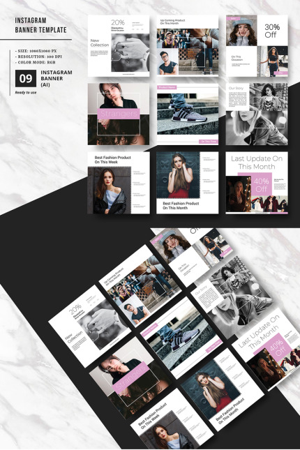 Kit Graphique #83768 Instagram Bannire Divers Modles Web - Logo template Preview