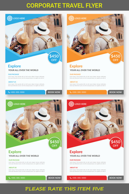 Kit Graphique #84193 Flyer Voyage Divers Modles Web - Logo template Preview