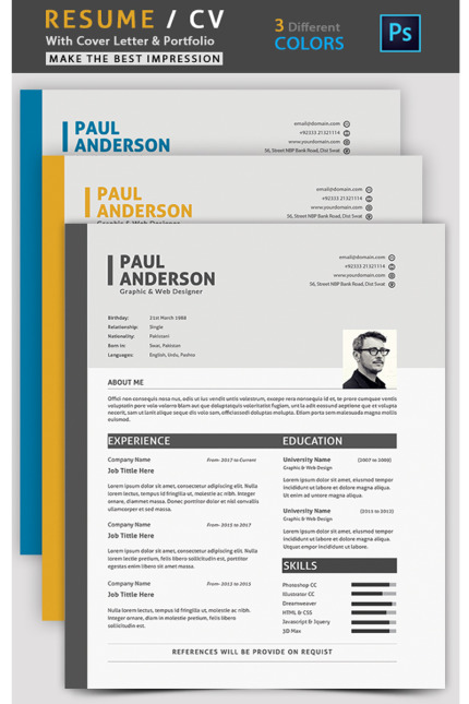 Kit Graphique #86054 Resume A4 Divers Modles Web - Logo template Preview