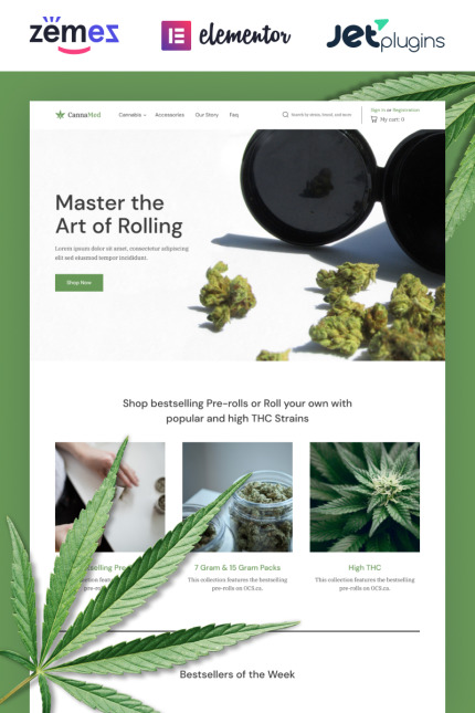 Kit Graphique #87326 Cannabis Wordpress Divers Modles Web - Logo template Preview