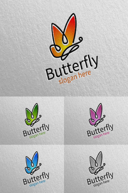 Kit Graphique #89943 Butterfly Logo Divers Modles Web - Logo template Preview