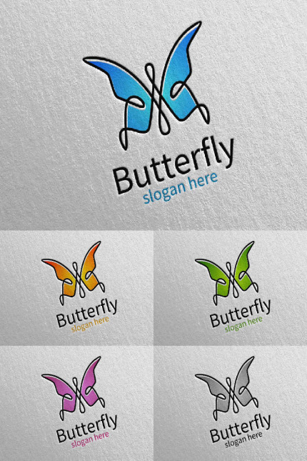 Kit Graphique #89944 Butterfly Logo Divers Modles Web - Logo template Preview