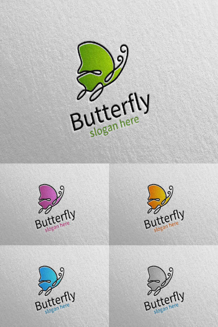 Kit Graphique #89948 Butterfly Logo Divers Modles Web - Logo template Preview
