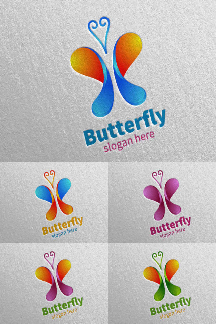 Kit Graphique #89951 Butterfly Logo Divers Modles Web - Logo template Preview