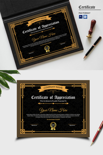 Kit Graphique #90454 Certificate Template Divers Modles Web - Logo template Preview